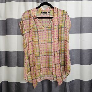 Pink and Yellow Graphic Sailor Collar Tunic